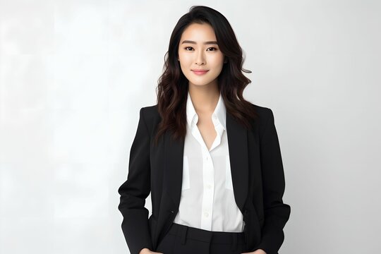 Confident Asian Businesswoman, portrait, captivating, young Asian businesswoman, suit
