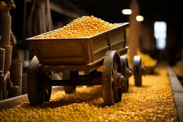 Grain in a Cart on a Farm