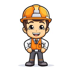 Professional Construction Character in 2D Vector Anime Illustration