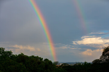 Natural colorful rainbow in the sky