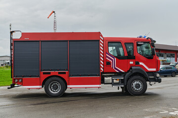 In this captivating scene, a state-of-the-art firetruck, equipped with advanced rescue technology,...