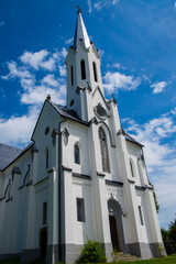 Fototapeta premium Modern church in a village in Nogradszakali