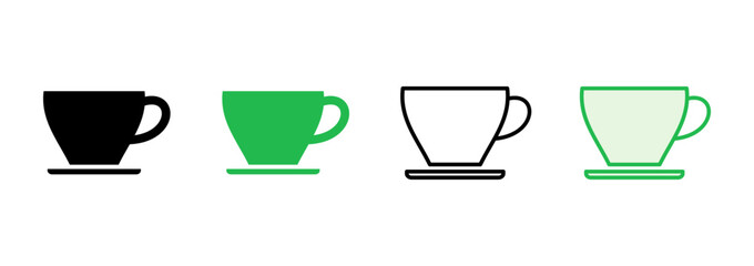 Coffee cup icon set. cup a coffee icon vector.