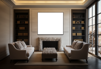 Modern Living Room with Fireplace