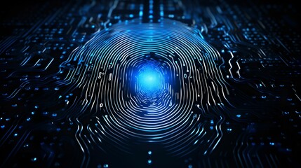 Futuristic Cyber Print, illustration, digital, fingerprint, symbolizing