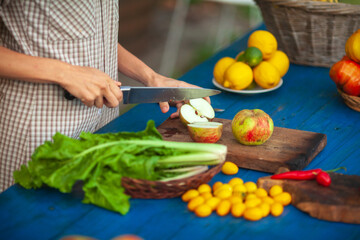 Vegetable and Fruits Table Freshness Concept
