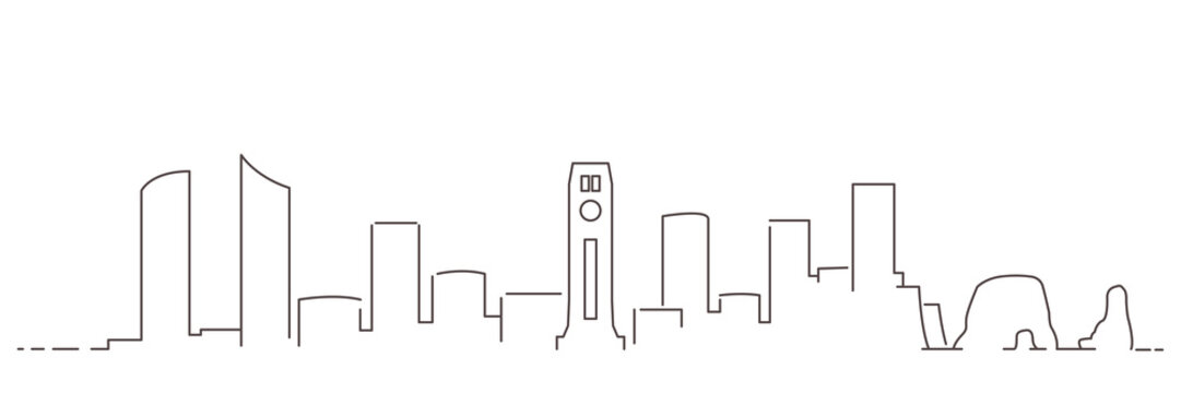 Beirut Dark Line Simple Minimalist Skyline With White Background