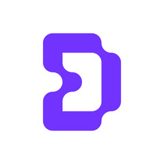Letter D technology modern minimal logo