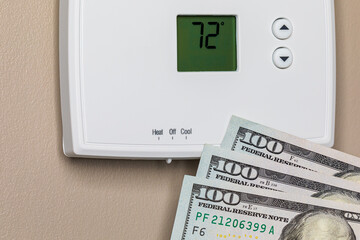 Thermostat for home furnace and air conditioner with cash money. Utility bill savings, energy cost...