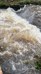 water flowing over rocks