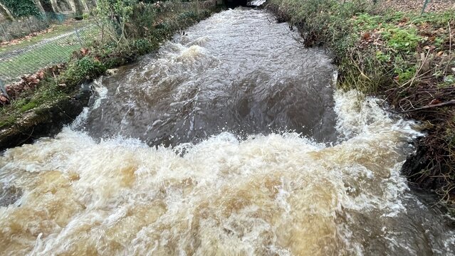 water flowing over rocks
