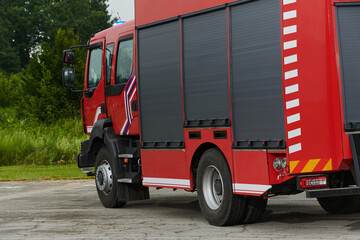 In this captivating scene, a state-of-the-art firetruck, equipped with advanced rescue technology,...