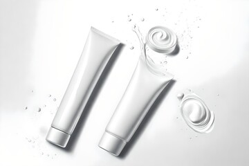 Transparent PNG available White cosmetic cream Isolated on White Background. Swatche. Grooming Products. Drop of liquid stroke With clipping path. Full depth of field. Focus stacking. PNG. Generative