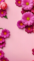 Flowers on a Pink Background