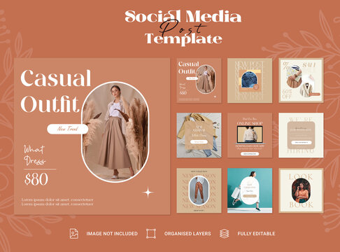 Winter fashion editable template for Instagram and Facebook post for your fashion design social media