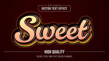 sweet brown editable text effect