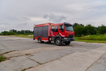 In this captivating scene, a state-of-the-art firetruck, equipped with advanced rescue technology,...