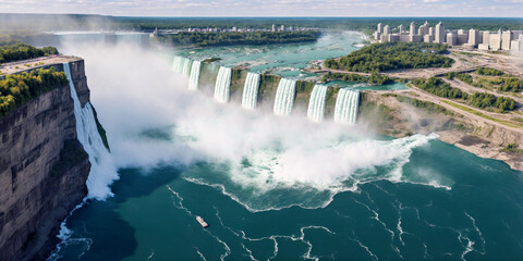 A Mesmerizing Aerial View of the Majestic Niagara Falls