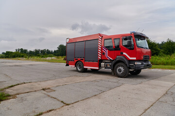 In this captivating scene, a state-of-the-art firetruck, equipped with advanced rescue technology,...