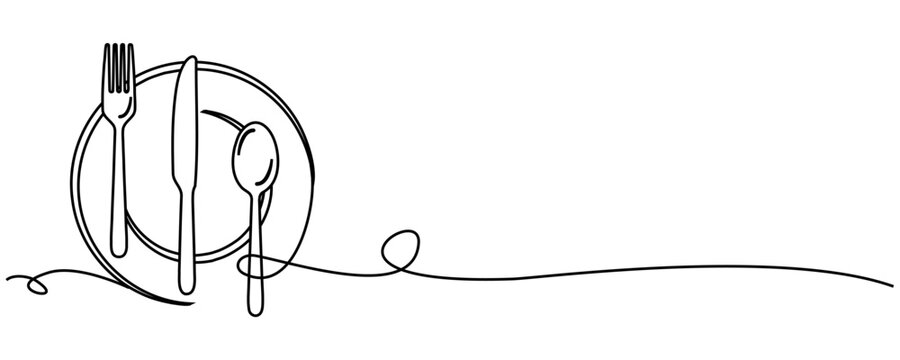 recommend clip art: cutlery illustration with vector line art