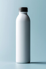 mockup of a reusable glass bottle on a light background. without plastic. Generative AI