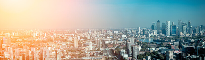 Panorama of London city at sunlight - obrazy, fototapety, plakaty