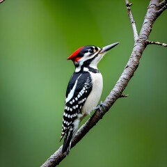 Obraz premium Hairy woodpecker perching on tree branch