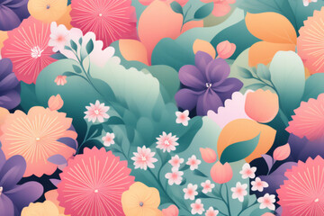 cute pastel color of floral pattern background