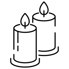 Votive candles icon, prayer intention; Editable Stroke
