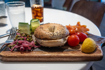 Smoked Salmon and Everything Bagel Platter