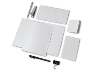 Blank empty white paper, card, envelope stationary mock up copy space template