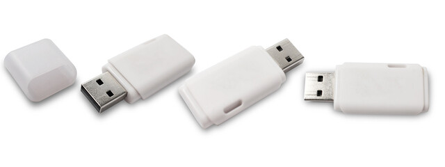 USB flash drive disk memory stick. cut out isolated