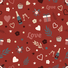 Valentine's Day Patterns Love Red