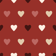 Valentine's Day Pattern Geometric Hearts Red