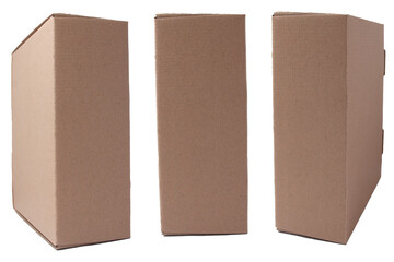 Cardboard box mock up template, cut out isolated
