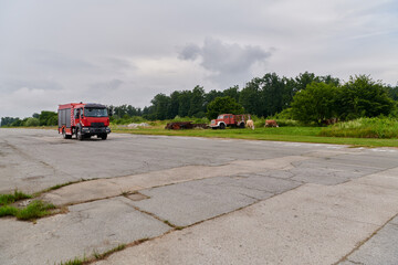 In this captivating scene, a state-of-the-art firetruck, equipped with advanced rescue technology,...