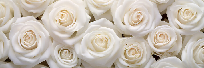 pattern of beautiful blooming white roses - obrazy, fototapety, plakaty
