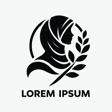 hijab vector black logo, hijab fashion logo vector symbol, Women Hijab Beauty Vector Logo Template