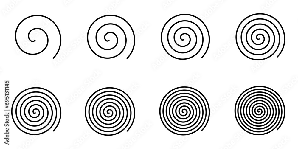 Canvas Prints collection of simple spirals. linear decorative spirals