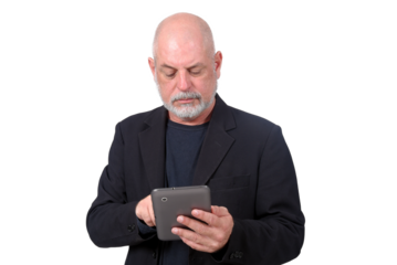 adult man using cell phone communication technology use "S3niorLife"