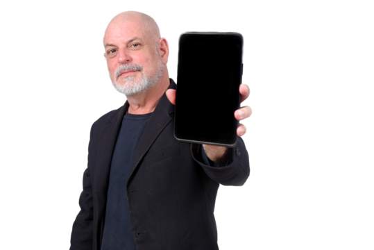 adult man using cell phone communication technology use "S3niorLife"