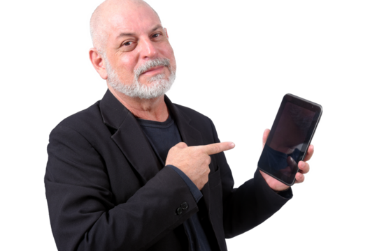 adult man using cell phone communication technology use "S3niorLife"