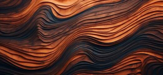 Abstract Burned Wooden Waves Texture. Generative ai