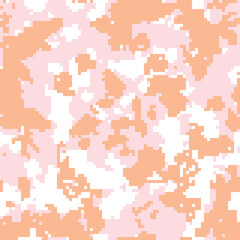 Seamless colorful pastel pixel digital camouflage pattern vector