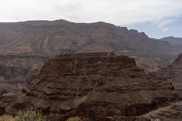landscape in the desert view of the guriete canyon