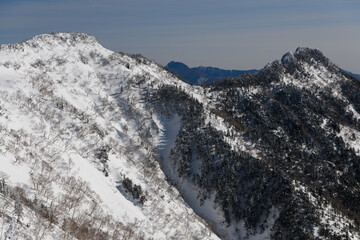 剣ヶ峰山から武尊山に向かう登山道から見た武尊山の稜線