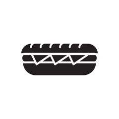  Sandwich simple black flat illustration on white background..eps