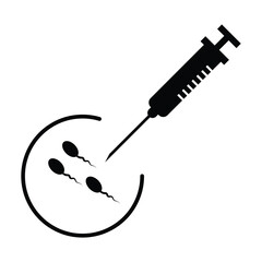 Artificial insemination, injection icon. vector flat illustration on white background..eps