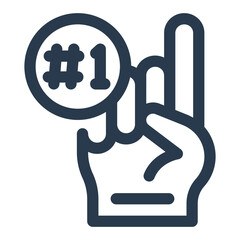 Foam Finger Vector Icon Illustration for Fan Support