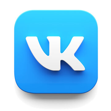 vk app logo in big sur style 3d render icon design concept element isolated transparent background